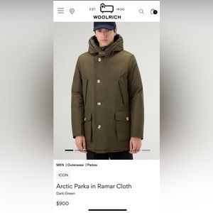 Mens Woolrich artic parka in Ramar cloth